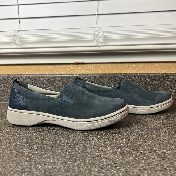 Dansko Women's EU 40 US 9.5 Blue Suede Slip On Comfort Casual Arch Support Shoes - Picture 4 of 11